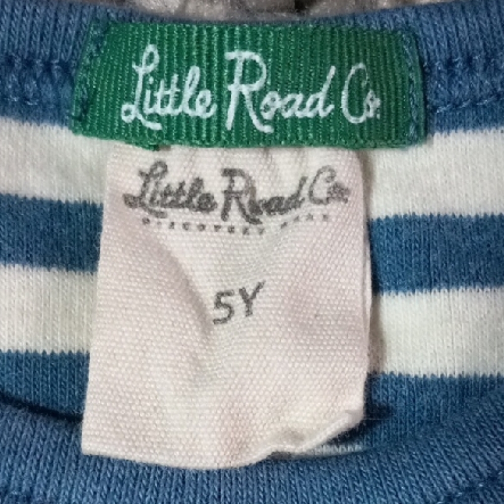 Kids Striped Blue Kids Top with Ruffles Size 5 Girl - Picture 2 of 6